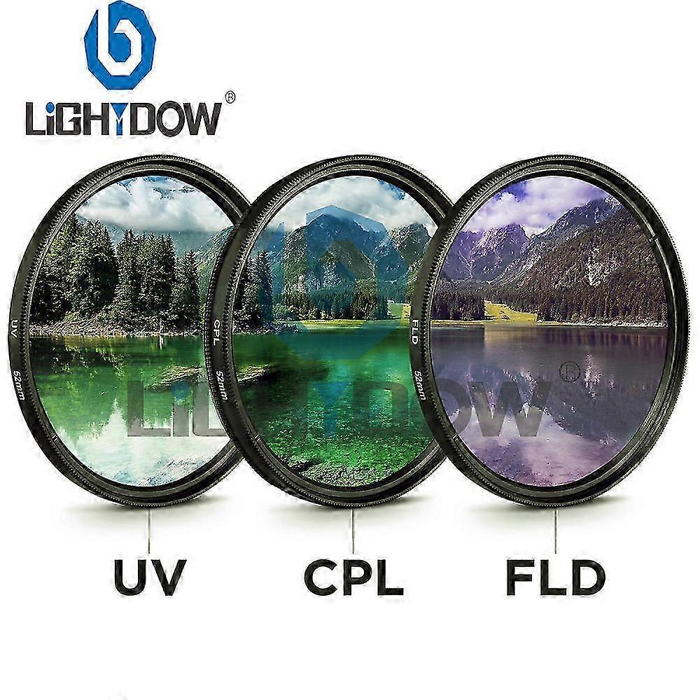 49MM 52MM 55MM 58MM 62MM 67MM 72MM 77MM UV+CPL+FLD 3 in 1 Lens Filt...