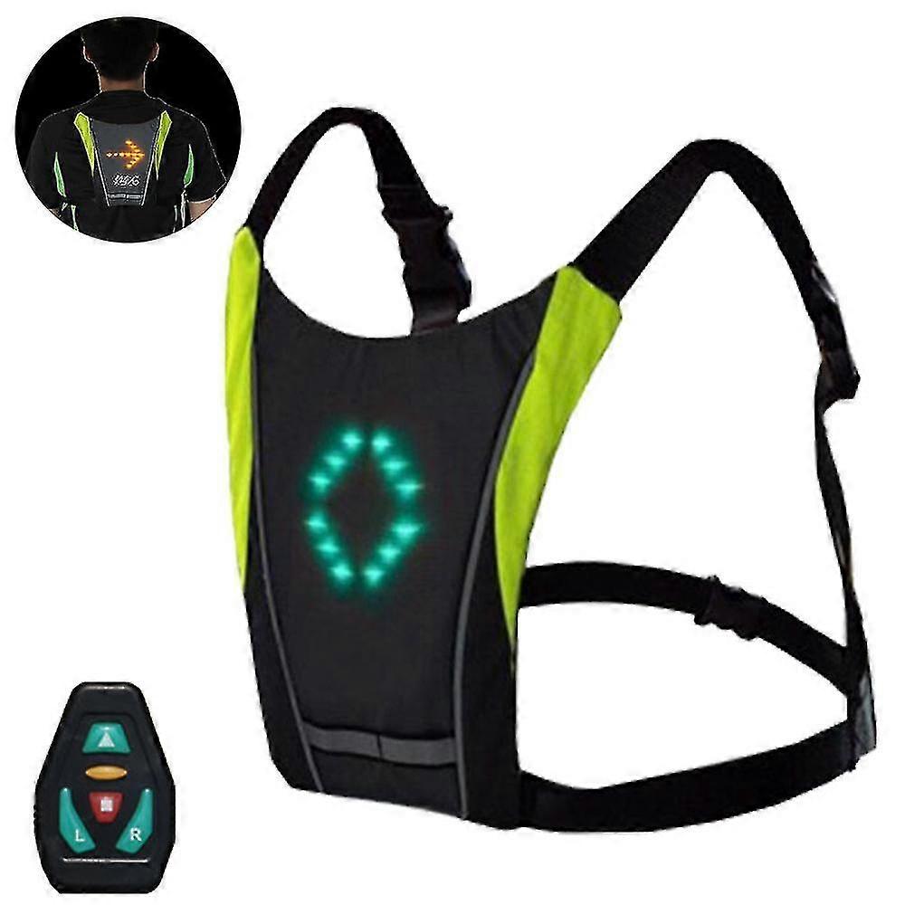 Turn signal vest for bike with guiding light and reflective luminous design