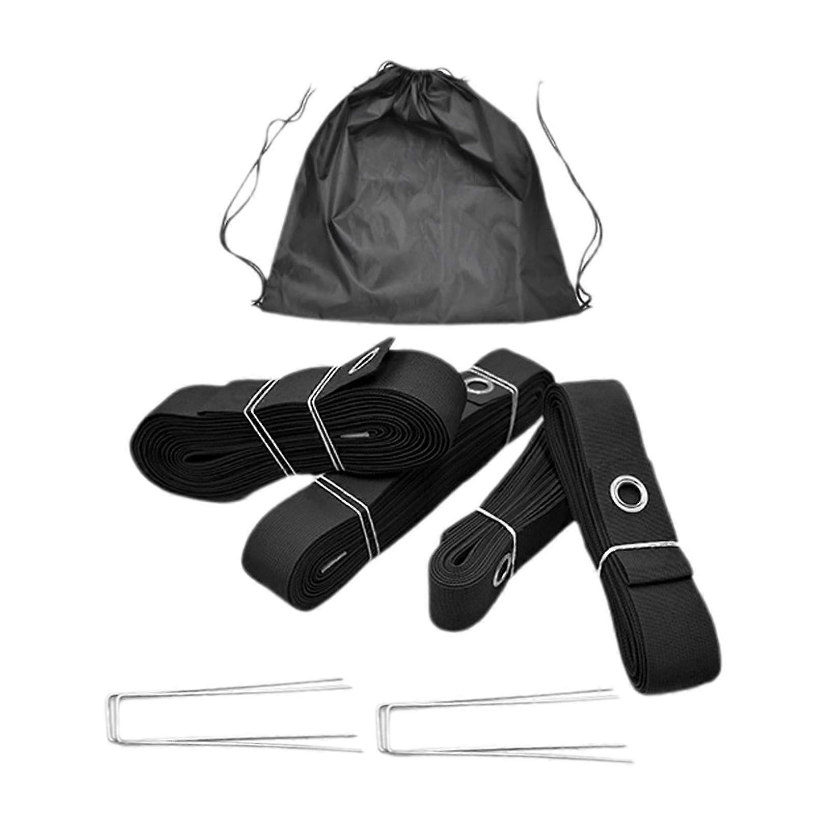 Beach Volleyball Lines With Drawstring Bag, Portable Line Marker For Beach Court Training, WeatherResistant, Black