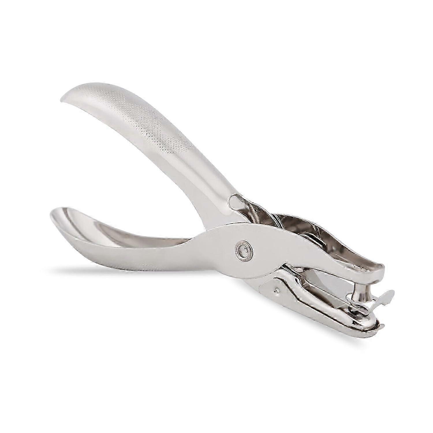 Single Hole Punch Pliers, Chrome Metal Perforator - 10 Sheet Capacity