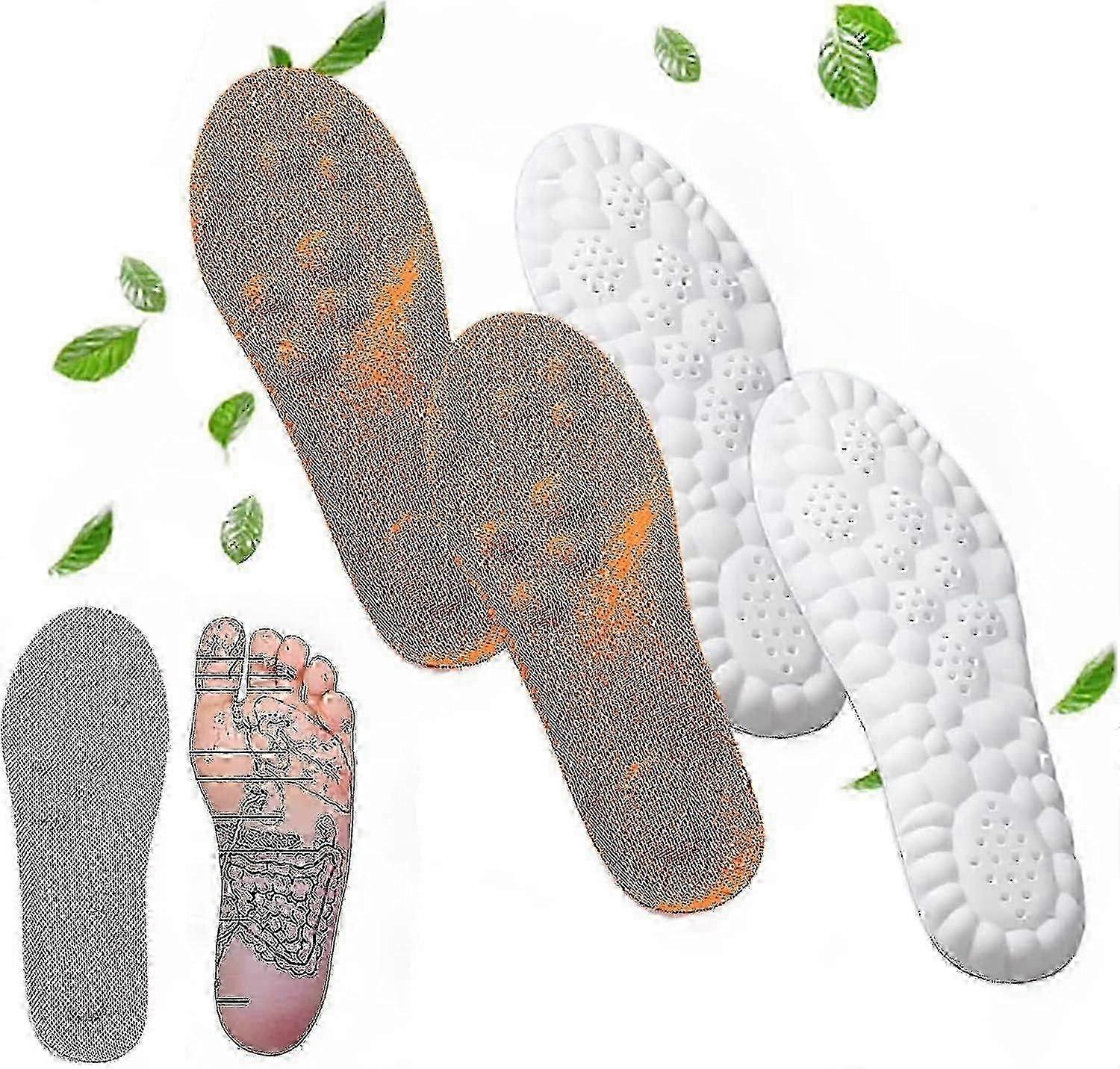 4D Cloud Technology Insoles with U-Shape Memory Foam for Men & Women Protection - 2 Pairs New Qhzl A-G