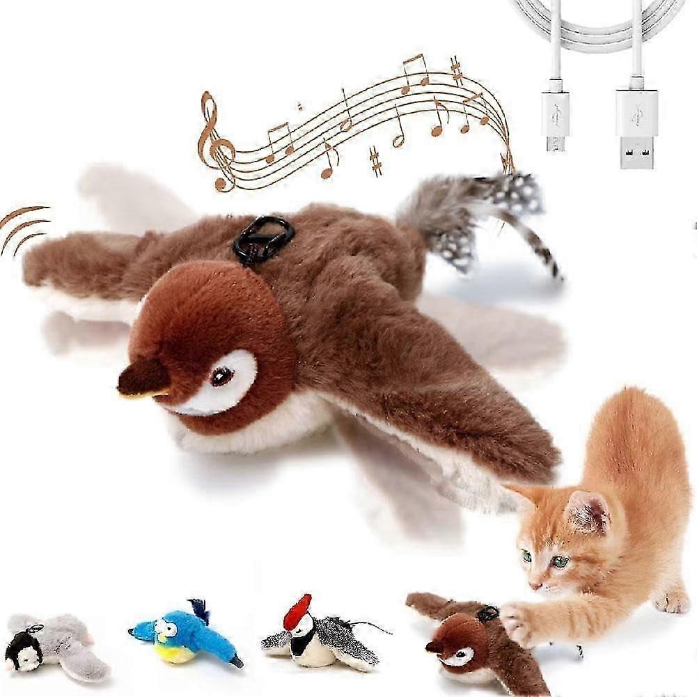 Interactive Electronic Flying Bird Cat Toy For Indoor Play
