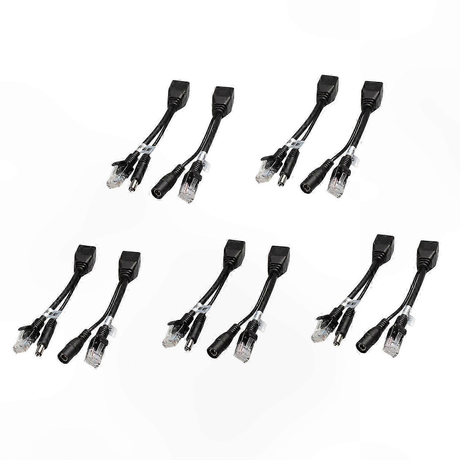 10-Pack PoE Splitter Adapter with 5V/12V/24V/48V Power Supply for Ethernet Networking Devices