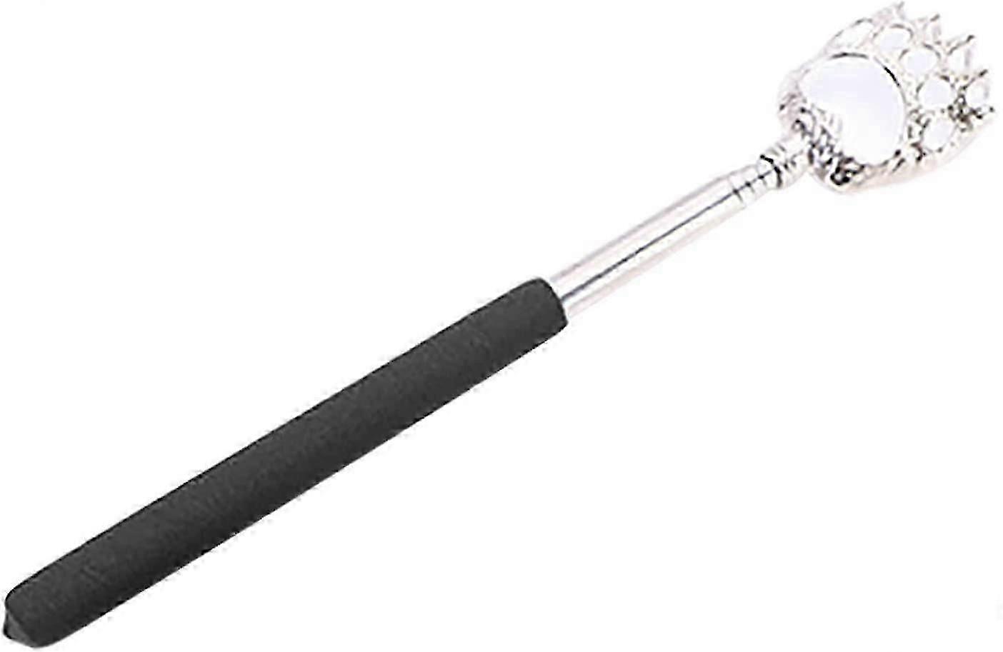 Retractable Back Scratcher - Bear Claw Retractable Back Massager Tool With Soft Rubber Handle Fits Ladies Men Length 8.66" Manual Metal Back Scratcher