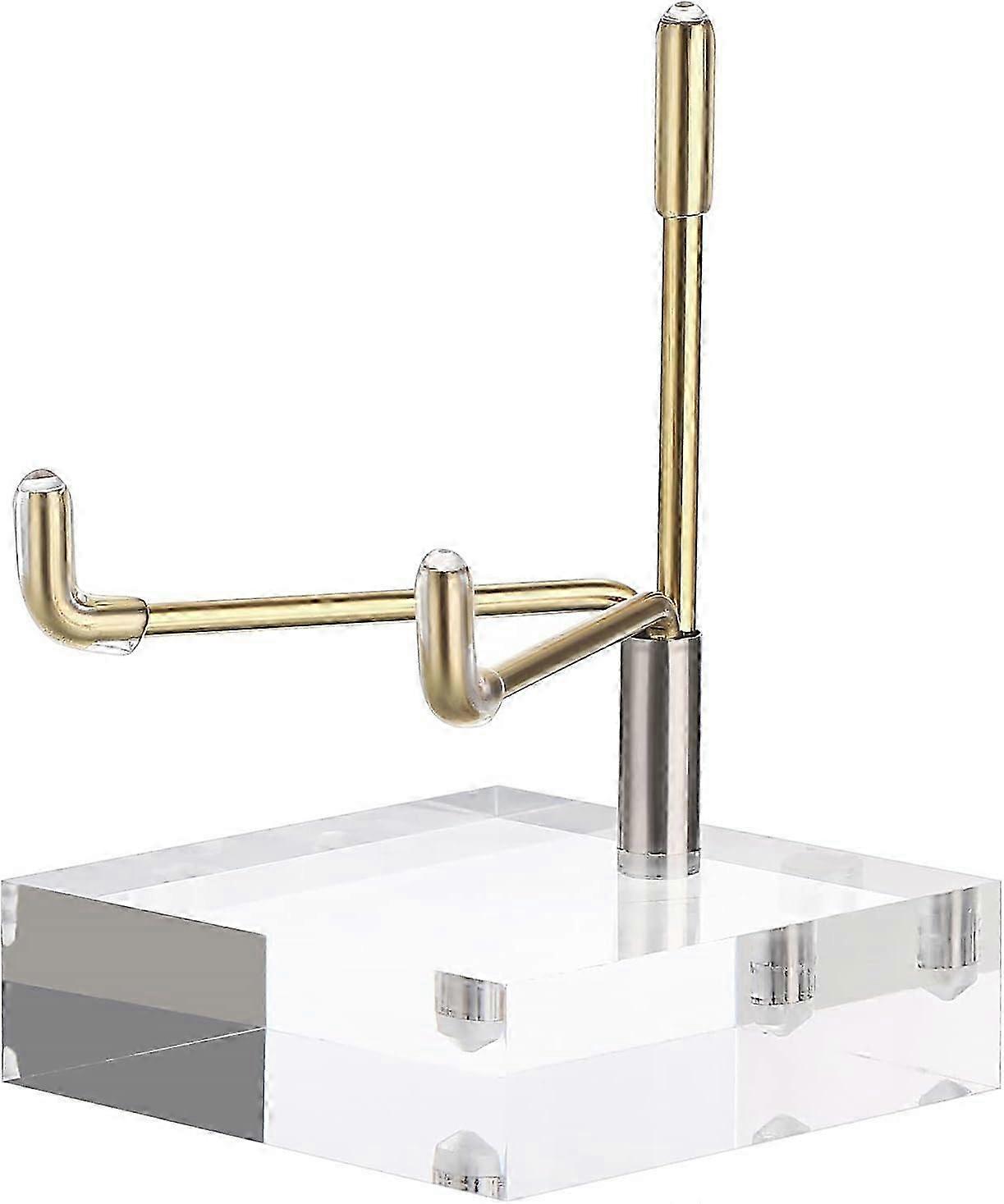 Adjustable Metal Arms Display Stand Easel with Acrylic Base Small Display Easel Holder for Fossil Coral Geodes Rock Mineral Agate Crystals Seashell an