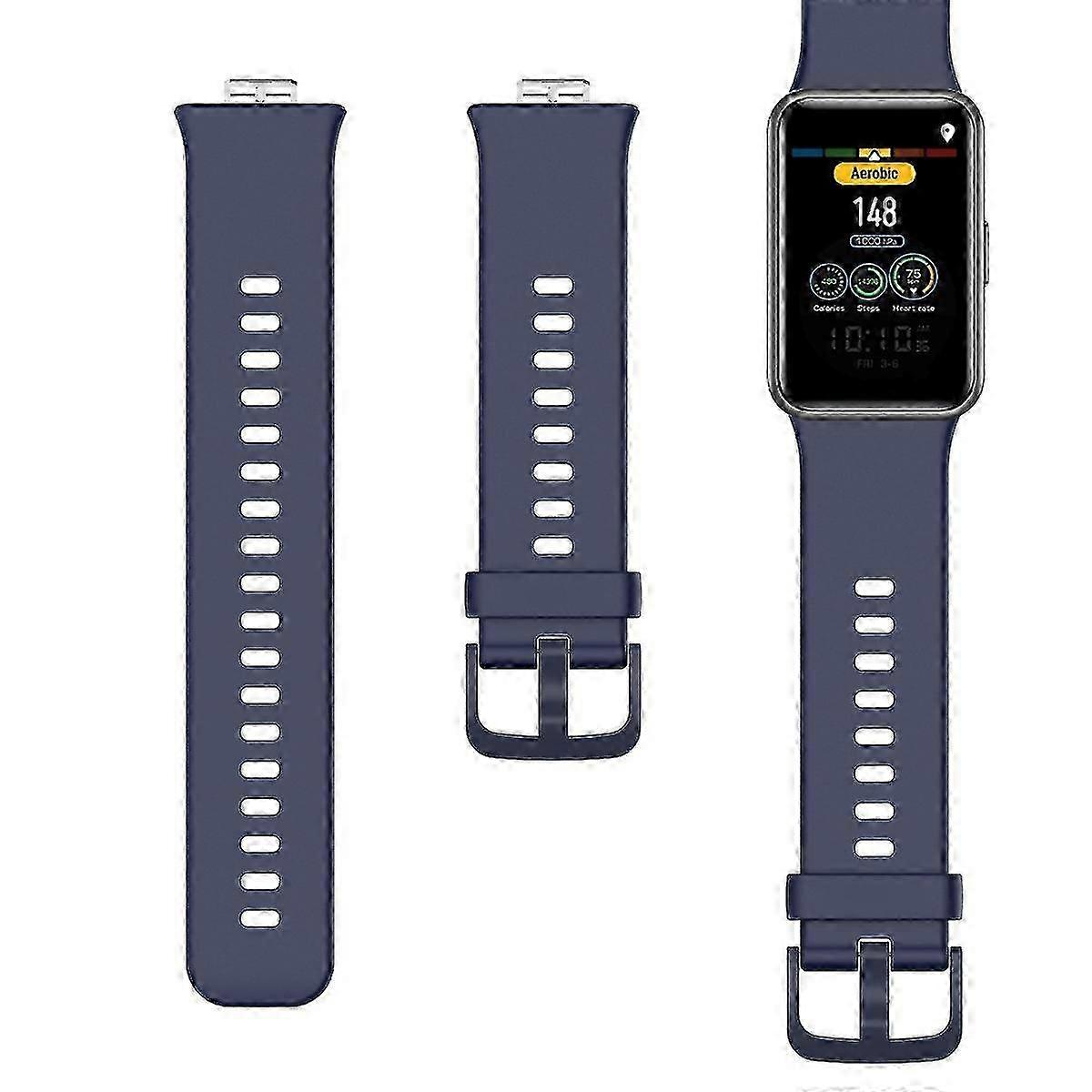 Soft Silicone Strap for Huawei Watch Fit, Dark Blue