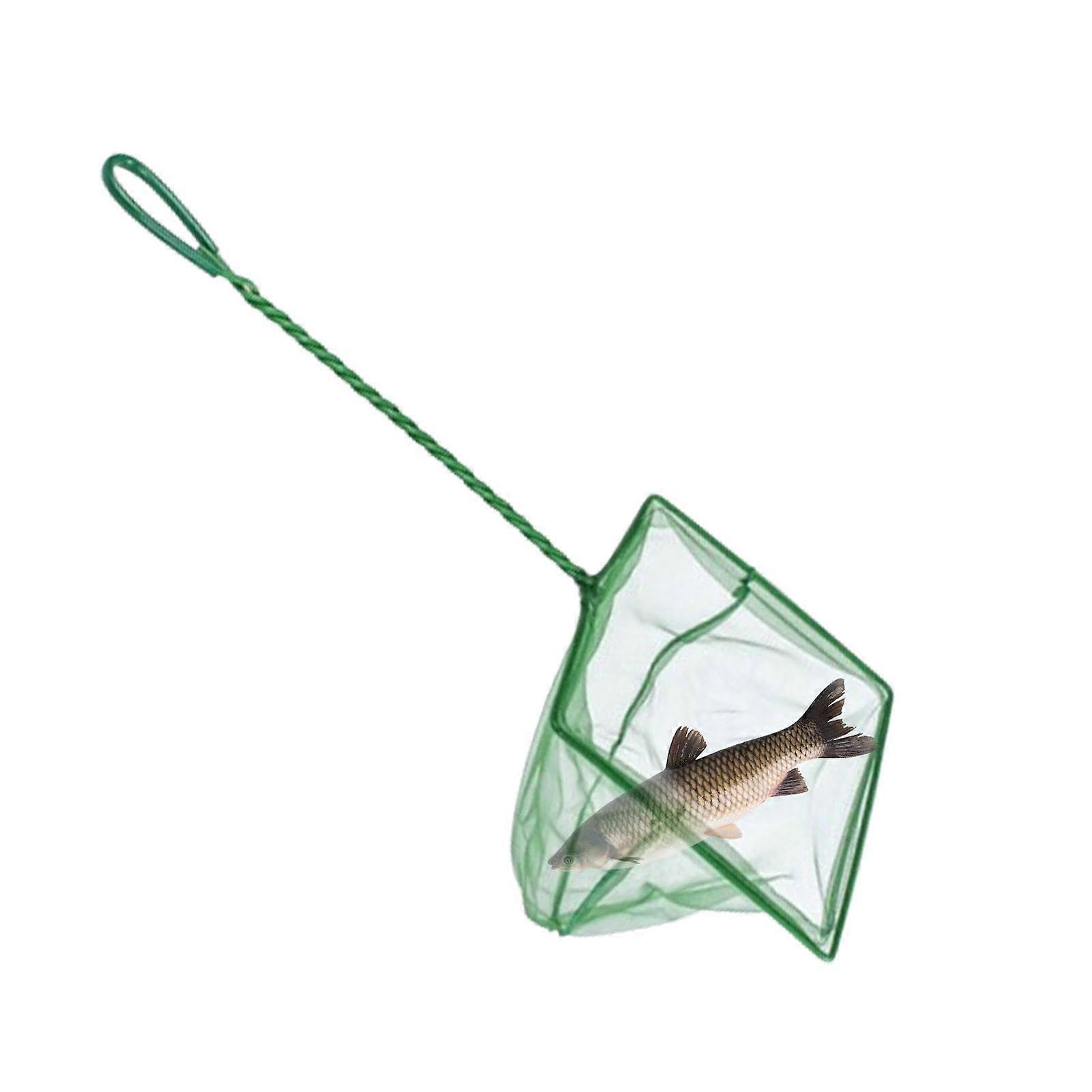 Aquarium Net Soft Fine Mesh Shrimp Minnow Net With Long Handle 10Inch Frame 24.5x20.5cm Handle 34.5cm For Ponds