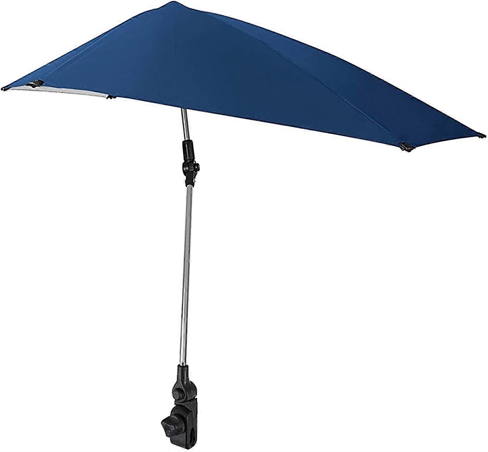 Portable Folding Sunshade Umbrella for Beach Chairs, Bicycles, and Pushchairs - UV Protection Fishing Parasol with Universal Clamp