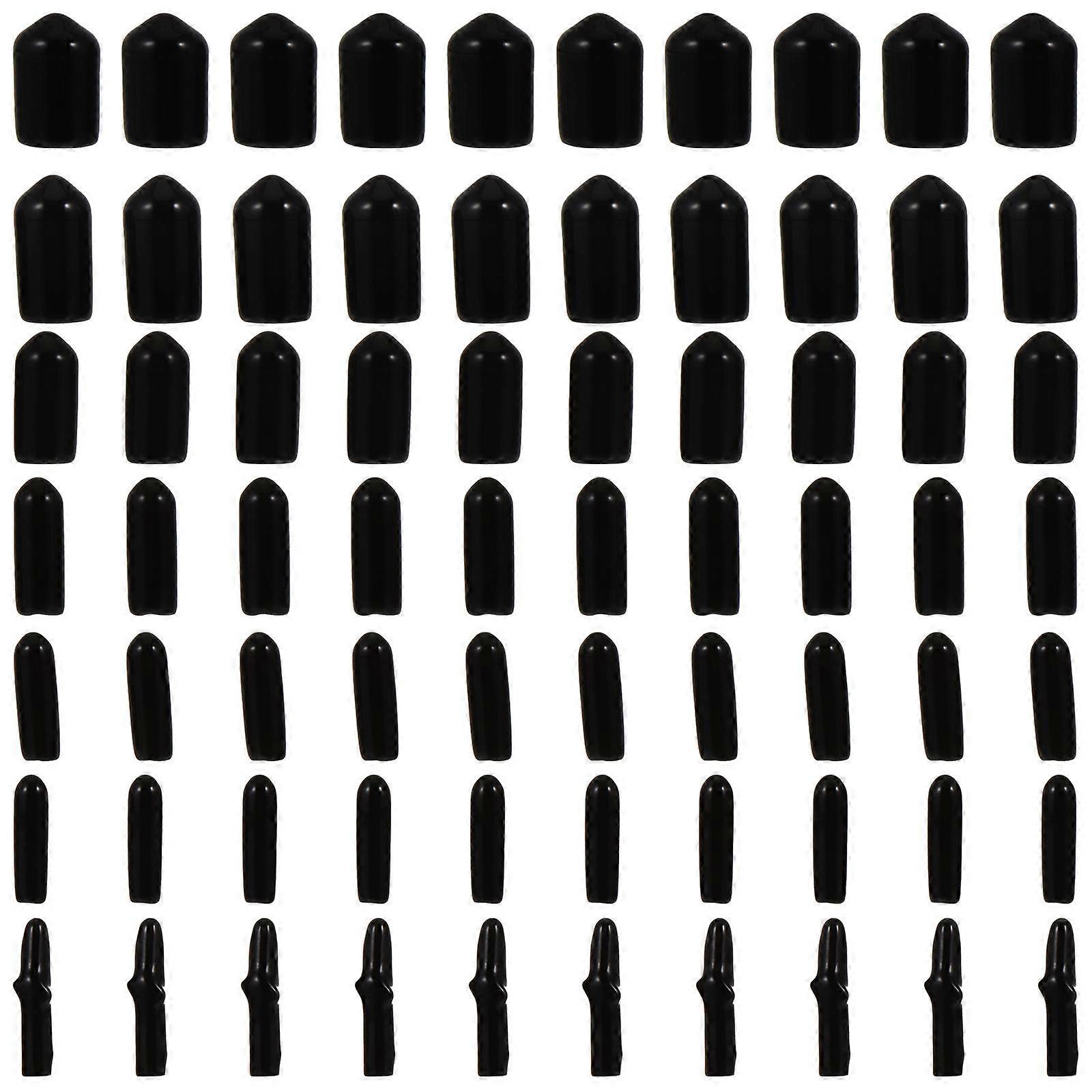 700pcs Rubber End Caps for Flexible Pipe Post Thread Protector Covers Black