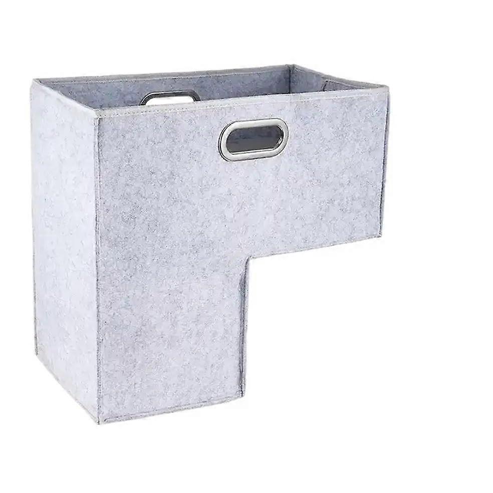 L Stair Basket Collapsible Staircase Basket Step Basket For Storage Organizer Light Gray