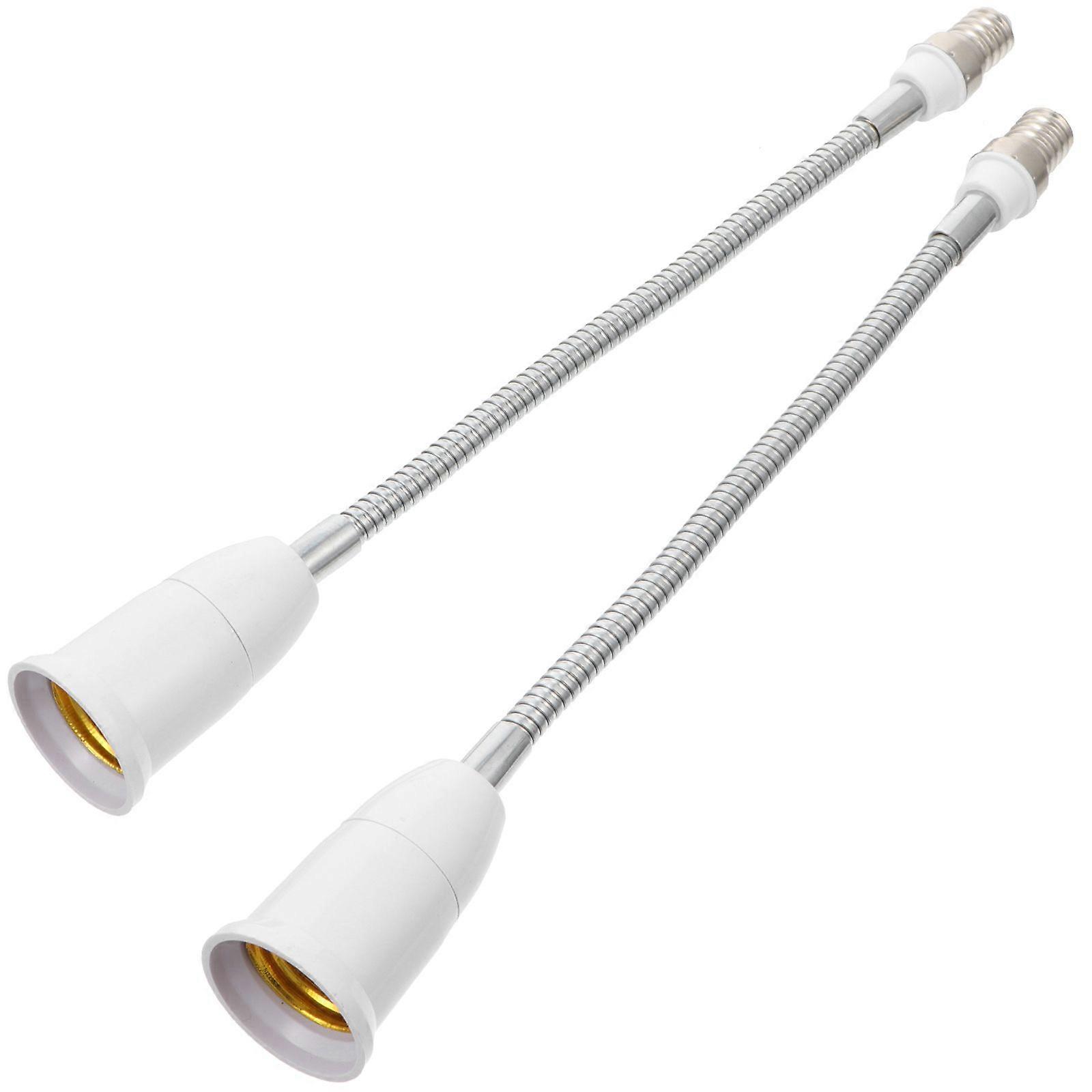 2 Pcs Light Bulb Lamp Holder Bendable Extension Socket Extender Adaptor 29.5cm