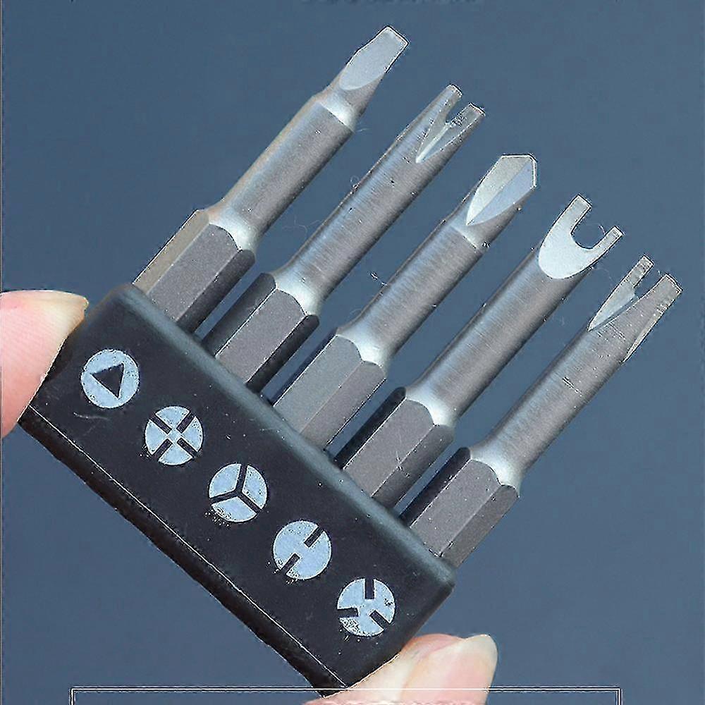 5pcs Special-shaped Screwdriver Set 50mm U-shaped Y-type Triangle Inner Cross Three Points Screwdriver Bit Tool
