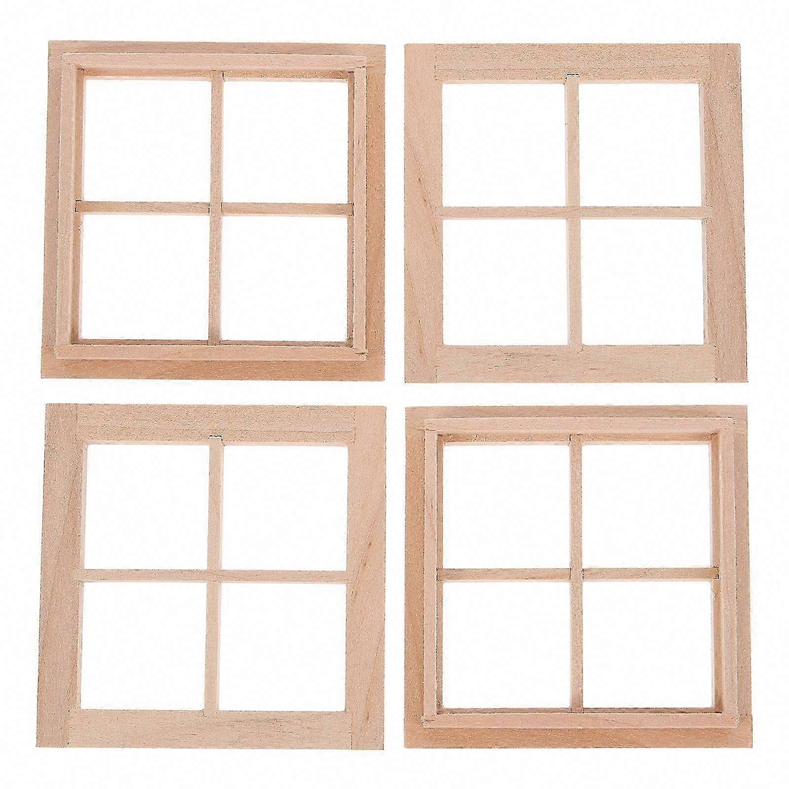 4pcs Mini Window Frame Model for Doll House Furniture Decor Window Frame Decor