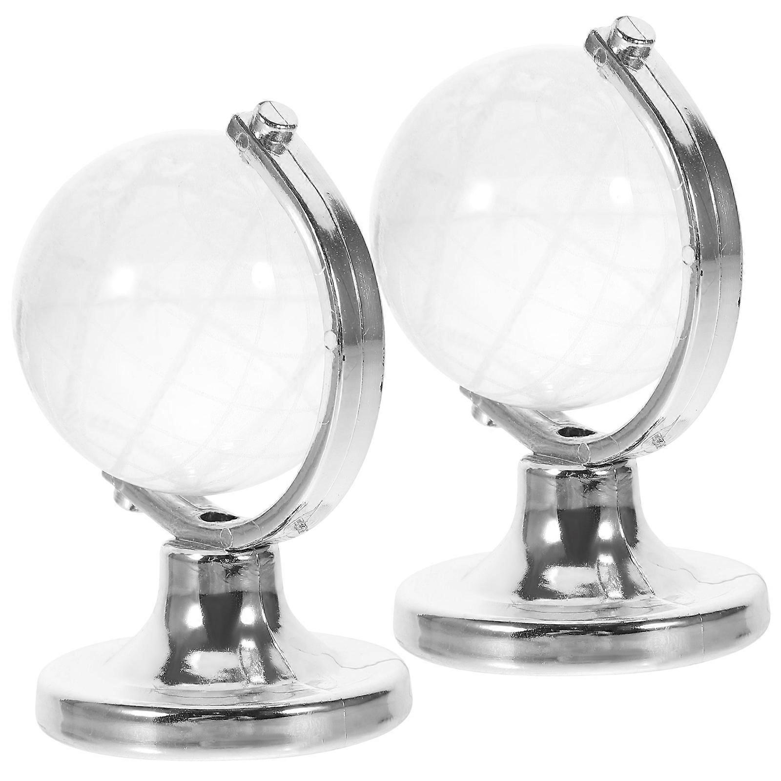 Desktop Globe Model Glass Ornament for Modern Home Decor 4Pcs