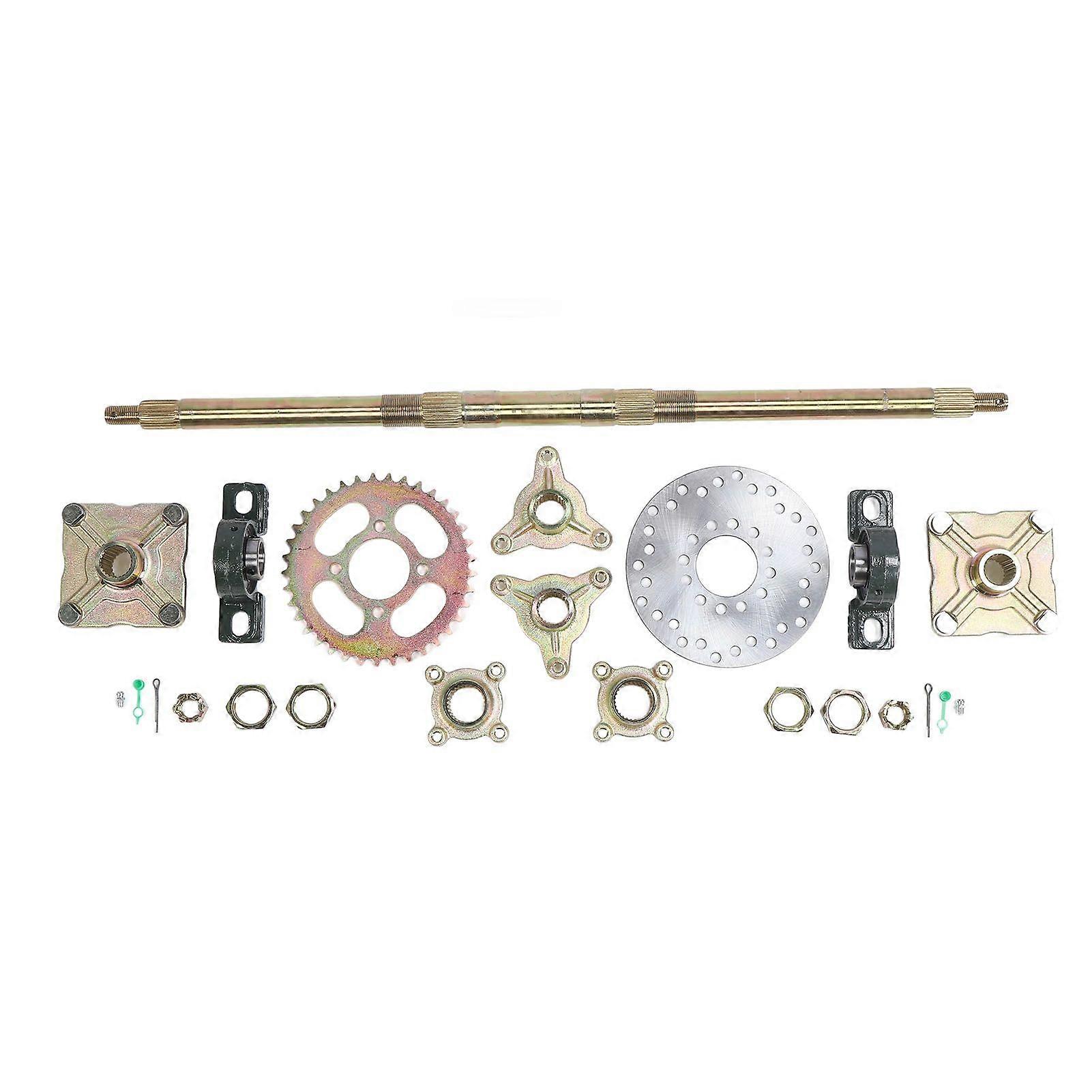 Rear Axle Assembly Kit 710mm Enhanced Performance Fixed Seat Brake Disc Crankset 4 Holes for 50 to 150cc ATVs Quads Drift Trikes