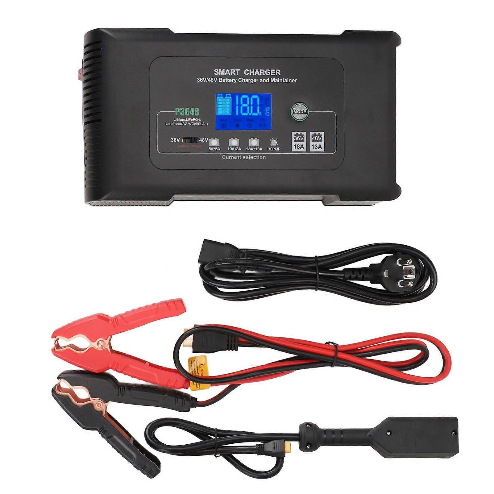 Golf Cart Battery Charger Smart 36V 18A 48V 13A Repair Battery Charger with for EZGO TXT Plug for Truck Lawnmower 100240V EU Plug