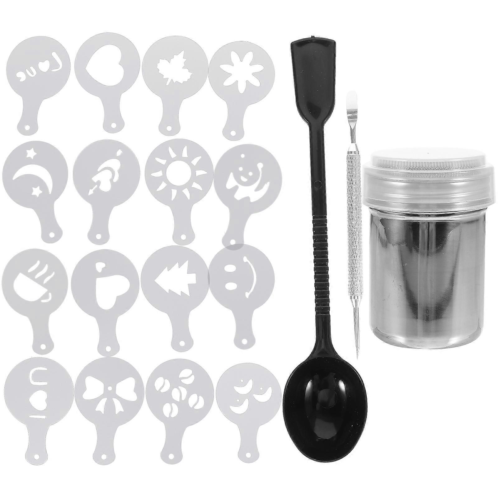 Powder Shaker and Coffee Measuring Spoon Latte for DIY Use 1Set