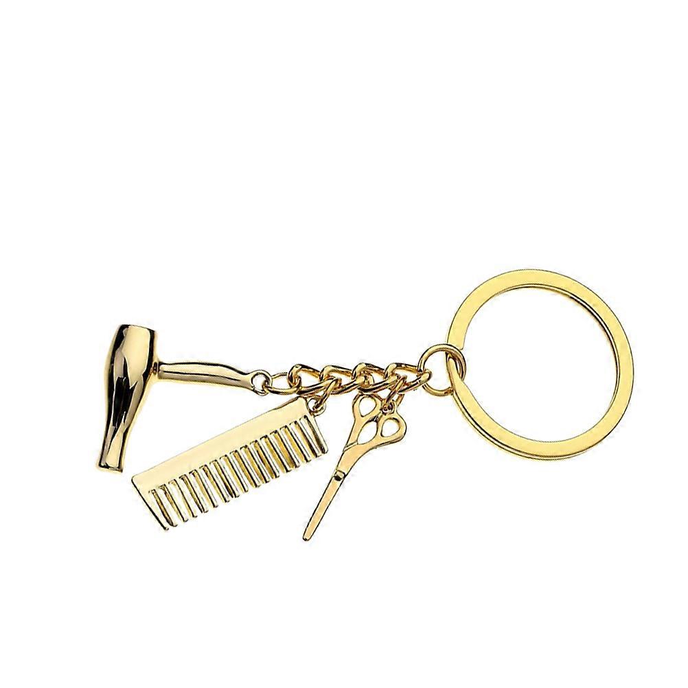 Creative Hairdresser Keychain with Comb and Scissor Charm for Decoration 1Pcs