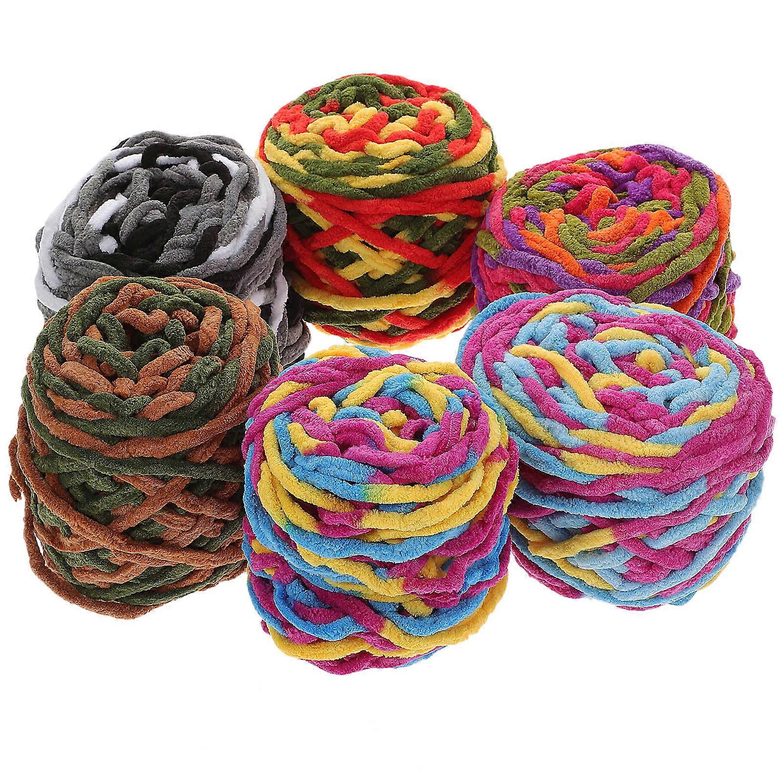 Thick Soft Yarn for Crochet Gloves Acrylic Assorted Color Suitable for Beginners 6rolls
