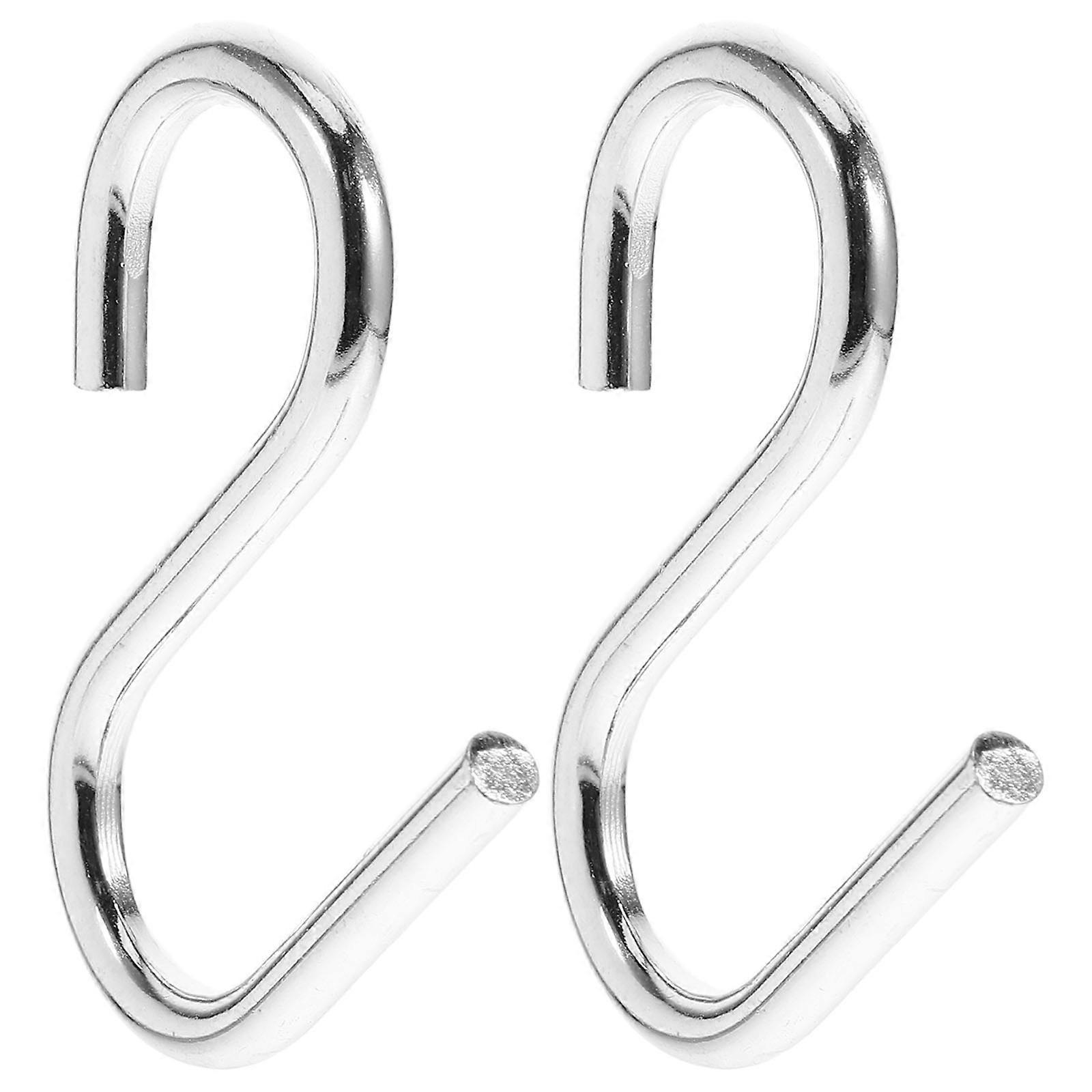 Hammock Hooks Heavy Duty Connectors for Chairs Flower Pots Outdoor Relaxation Galvanized Iron Silver Hanging 2Pack