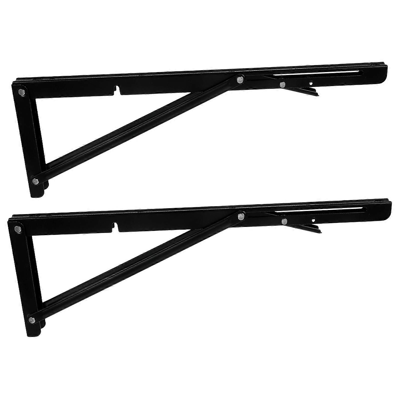 Folding Wall Mounted Shelf Bracket L Shape Shelf Supports Cold Rolled Steel Space Saving Home Use 2Pcs