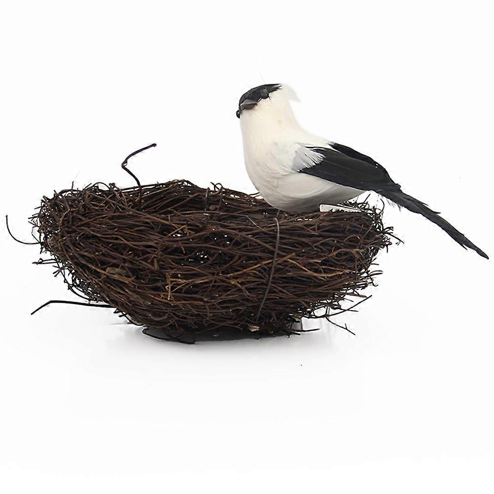 Artificial Bird Nest Decorative Bird Model for Decoration 5Pcs Egg Set