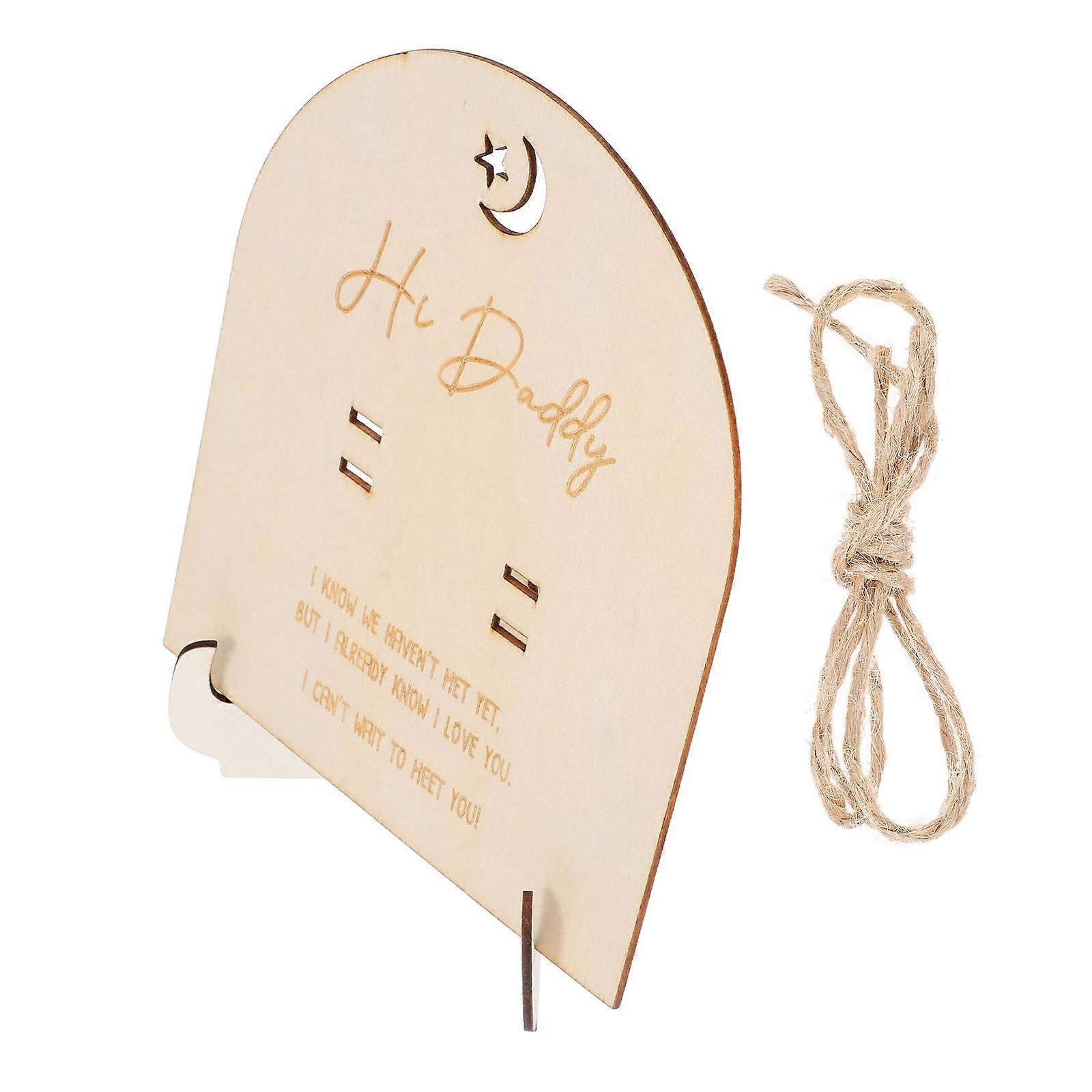 Wooden Pregnancy Test Keepsake Board with Stand for Baby Announcement 3Sets