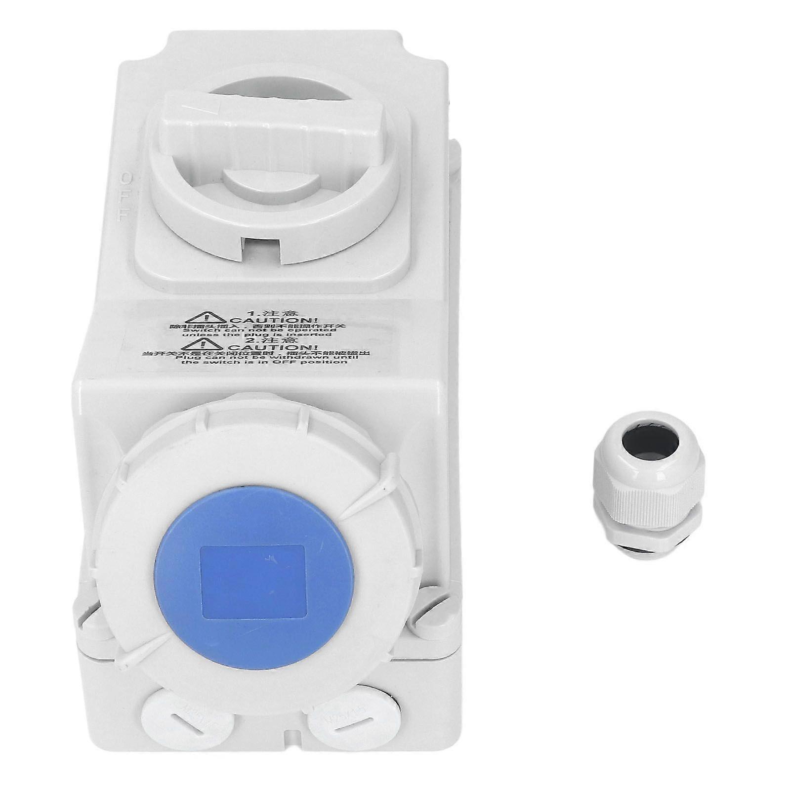 Outdoor Waterproof Socket 32A 3 Pin IP67 Waterproof Dustproof 2P+E Industrial Interlock Switch Socket 220250V