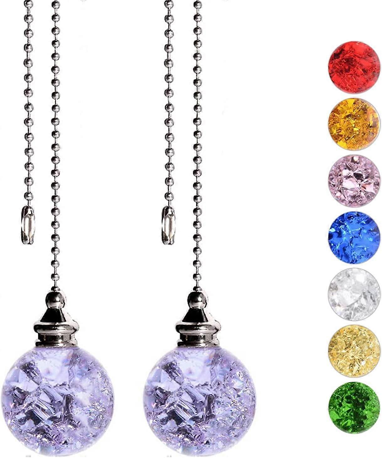2PCS Ceiling Fan Pull Chain Extender, 21 Inch Pink Ball Beaded Chain for Fan & Light, Compatible with Most Ceiling Fans