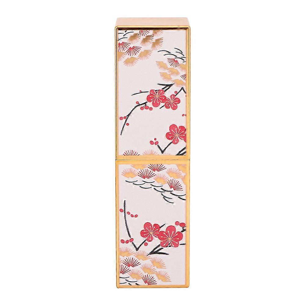 Square Empty Lipstick Tube Lip BalmRefillable Shell Container DIY Case Retro Plum Blossom Style