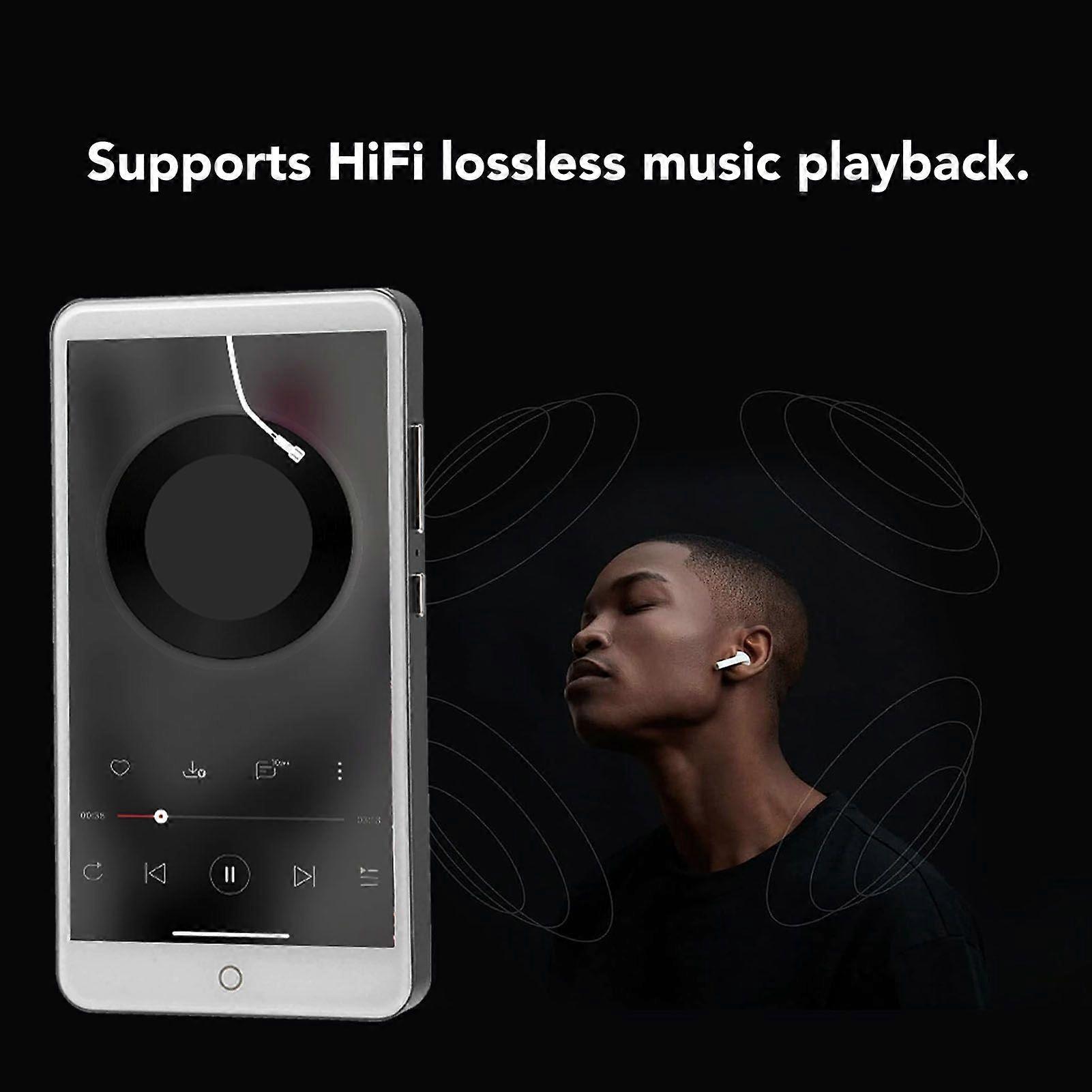 Bluetooth MP4 Player 5 Zoll HD Touchscreen HiFi Rauschunterdrückung Tragbarer WiFi Music Player mit Kamera für Android Schwarz