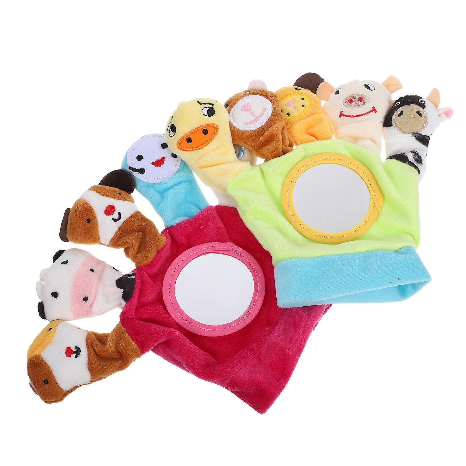 Animal Hand Puppet Glove Assorted Color for Children Family Gathering Imagination Development 2Pcs