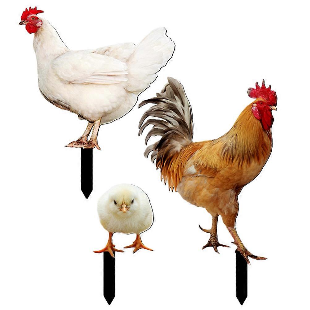 Acrylic Chicken Stake Garden Decorative Chicken Stakes for 6Pcs Yard