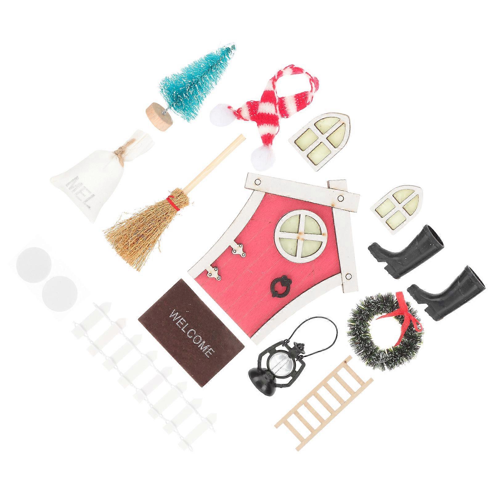 Doll House Christmas Ornament for Display 5Sets Xmas Mini Decor