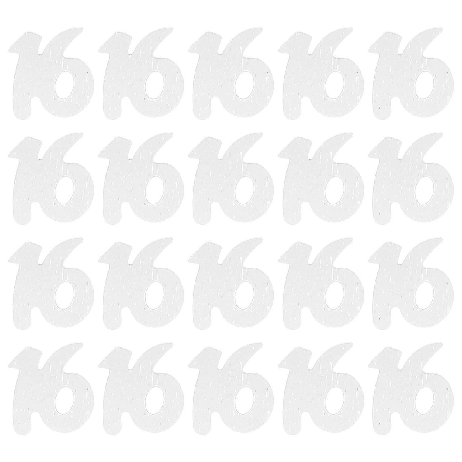 Anniversary Confetti Number 16 Sequins Confetti for Decoration 1200Pcs Silver
