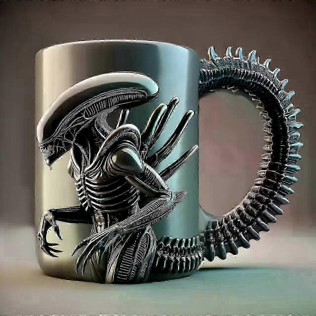 500ml Coffee Cup with 3D Thermal Transfer Effect Xenomorph New Shape Mug
