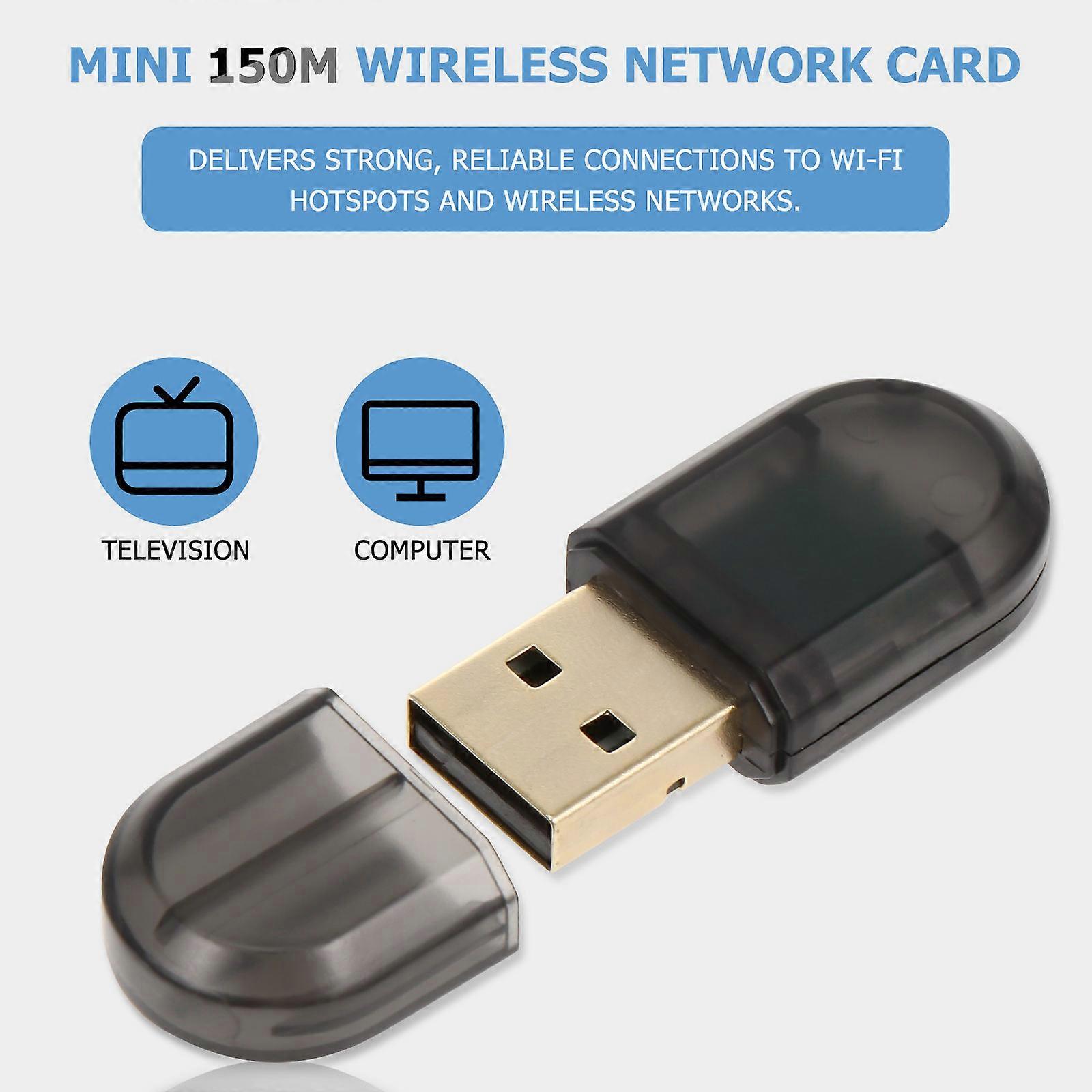 Wireless USB Adapter USB Network Cards for Computer Use 2Pcs Black ABS