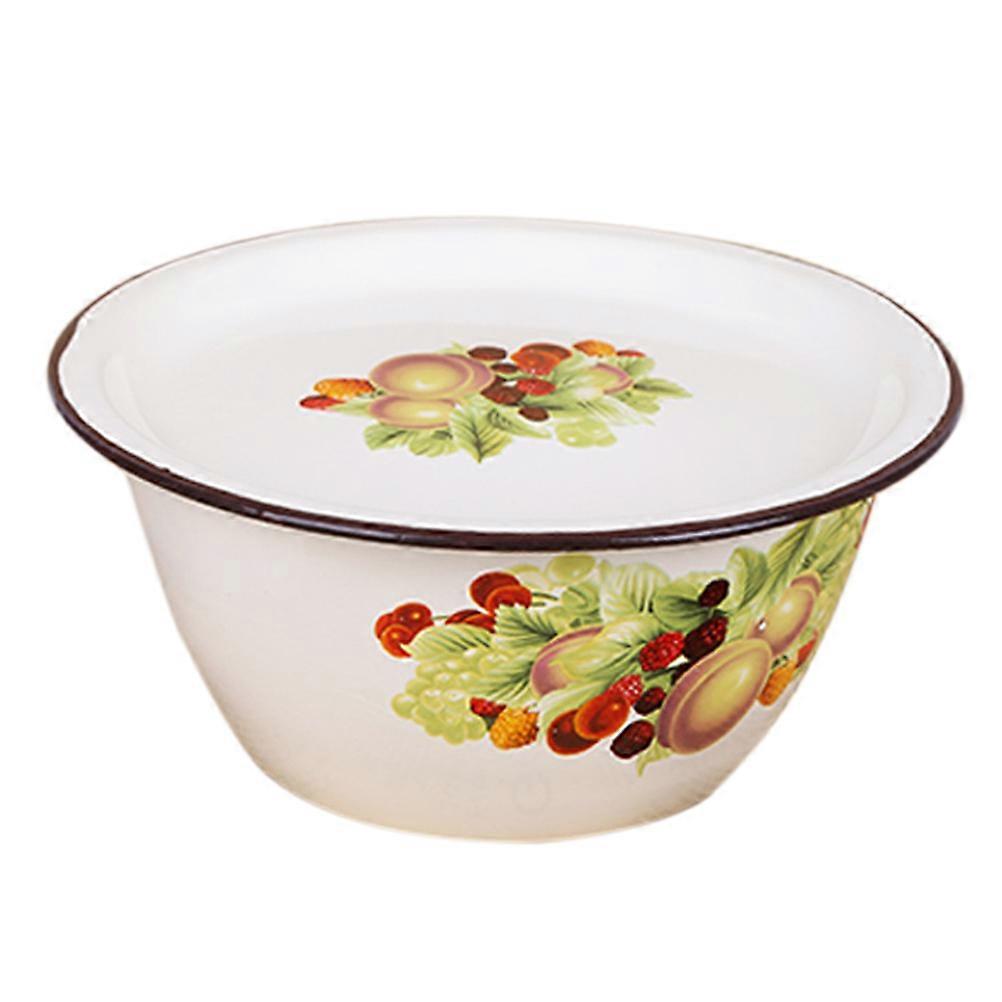 Flour Mixing Basin 2Pcs Stackable Enamel Kitchen Bowl Suitable For Home Use Retro Style Beige Color Perfect For Cooking And Storage