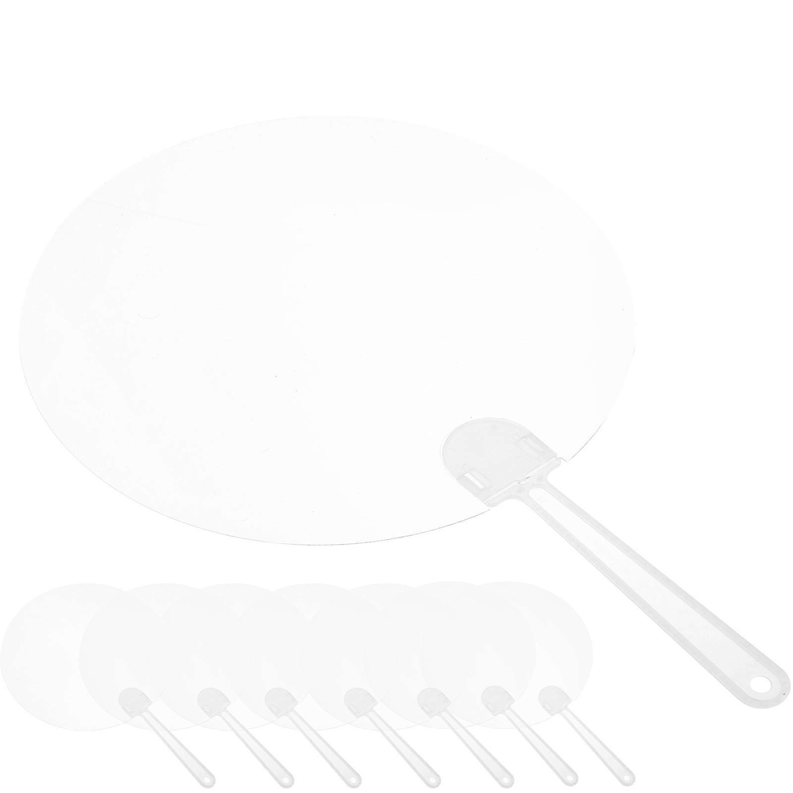 Blank Fans PVC DIY Painting Fans for Kids Use 48Pcs White Transparent Set