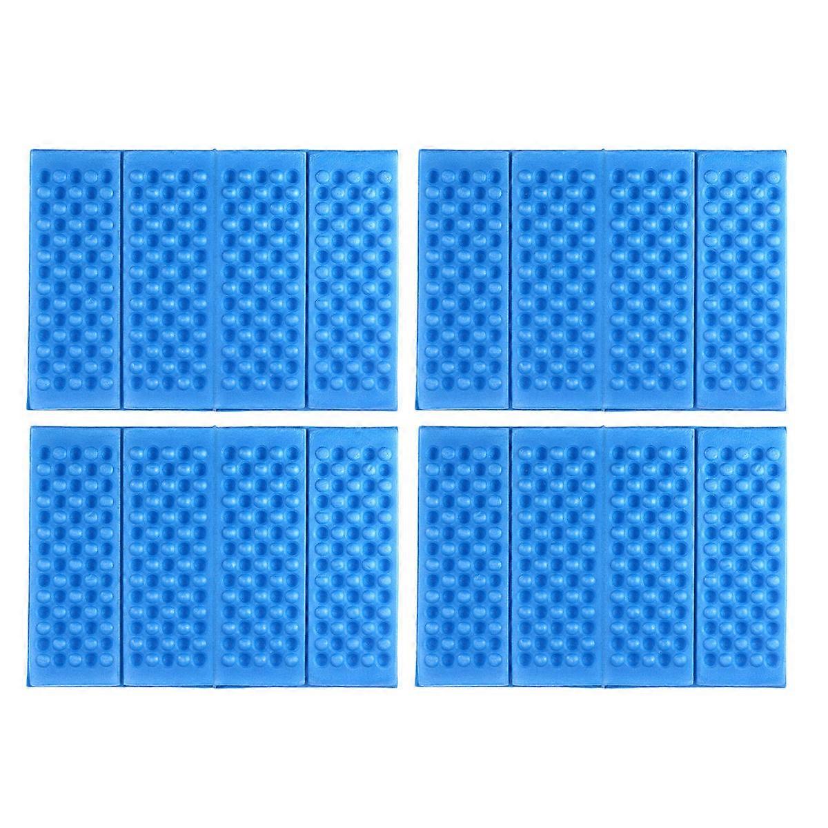 Camping Waterproof Seat Cushions Folding Pads Blue 12Pcs Set