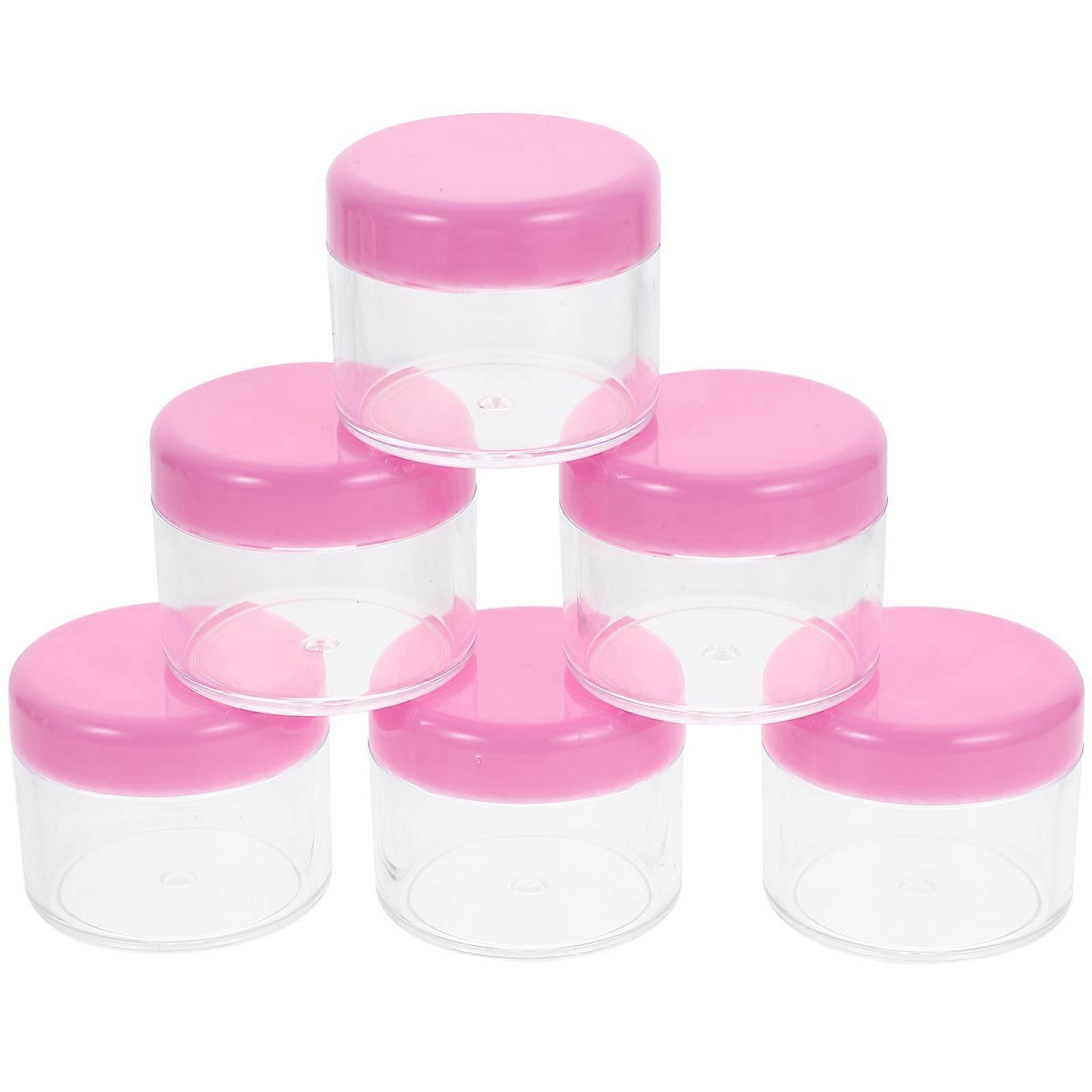 Cosmetic Cream Jar Mini Containers with Lids for Storage 36Pcs Pink Plastic