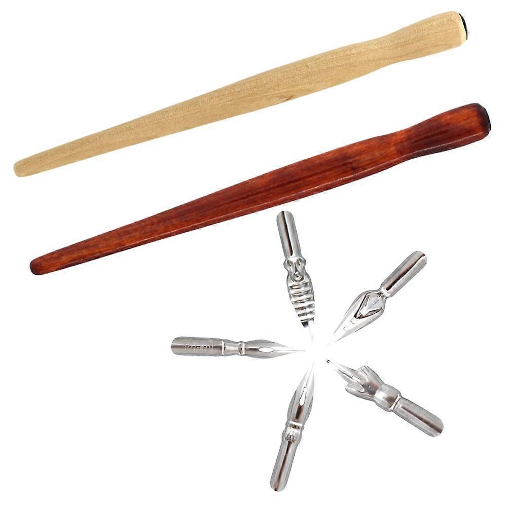 Sketching Dip Pen Holder with Metal Nibs for Drawing 1Set of Calligraphy Tools