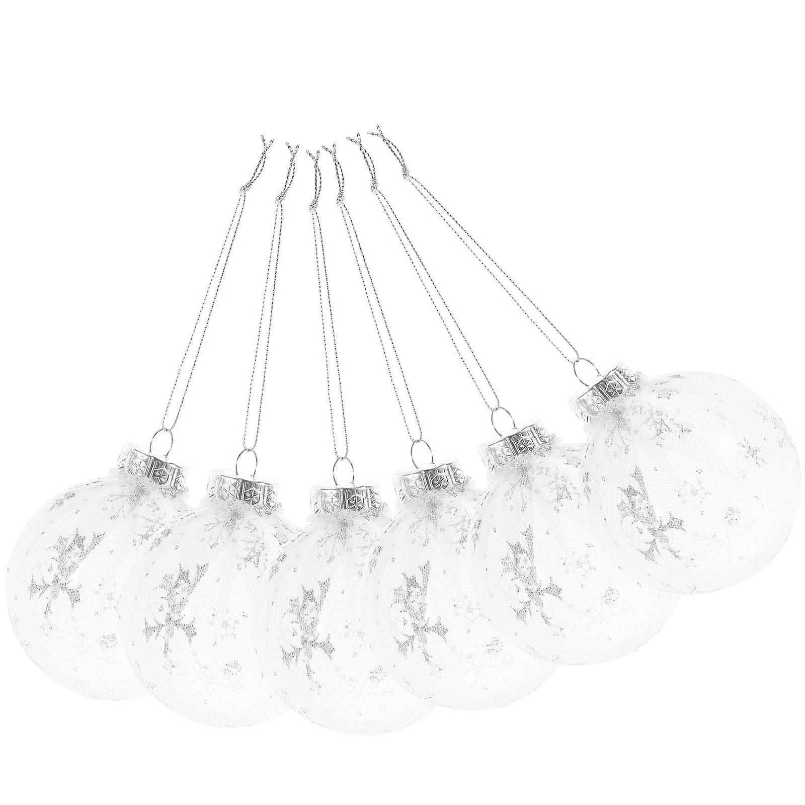 Christmas Tree Hanging Balls Ornaments for Tree Use 6Pcs Transparent