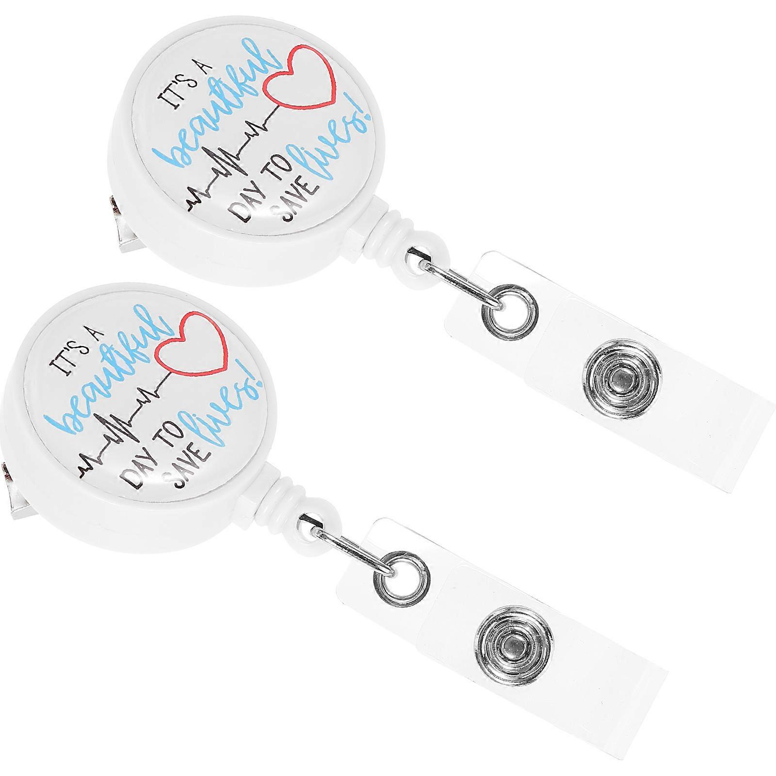 Portable Badge Holder Retractable Badge Clip for Nurses 8Pcs Durable ABS Material