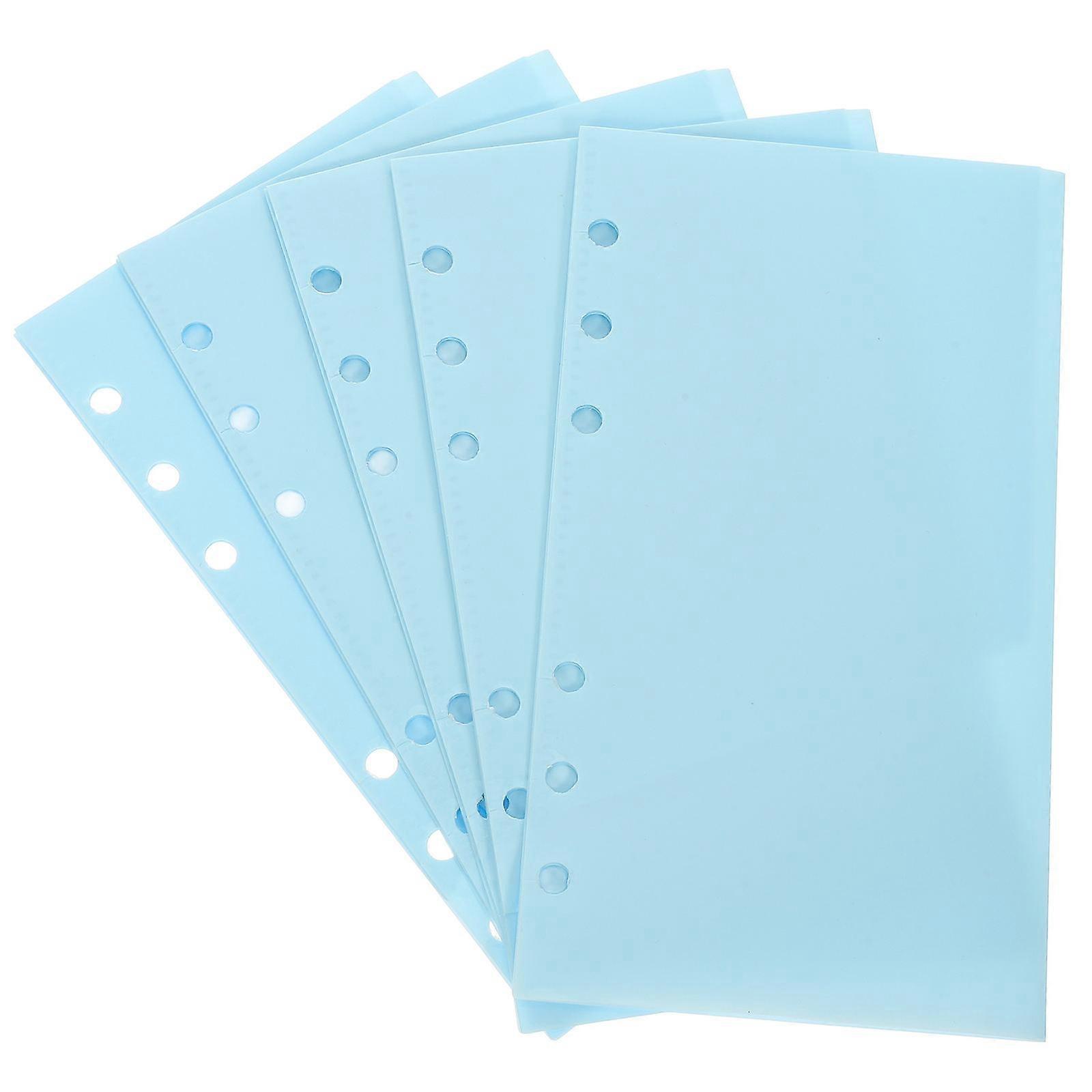 Loose Leaf Pocket Budget Binder Insert for Storage Use 5Pcs Sky-Blue PP