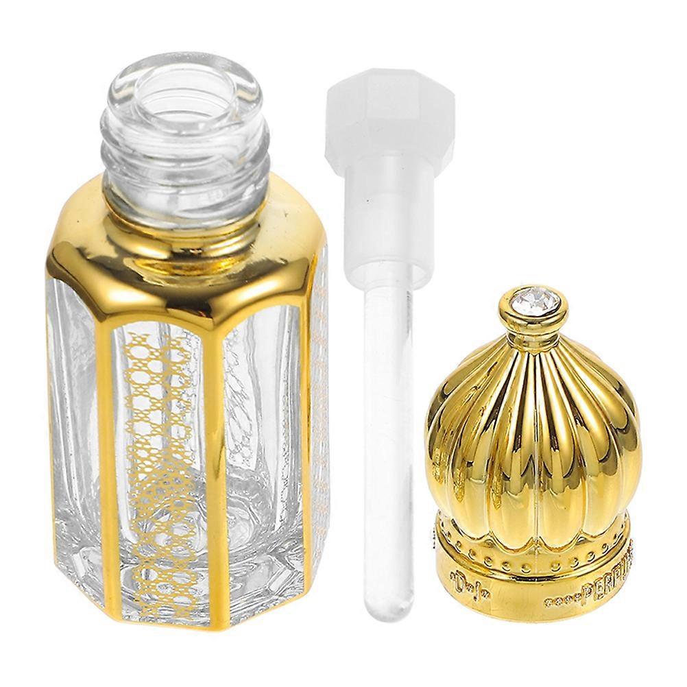 Roll on Glass Perfume Bottles for Storage Golden 4Pcs Empty Bottles