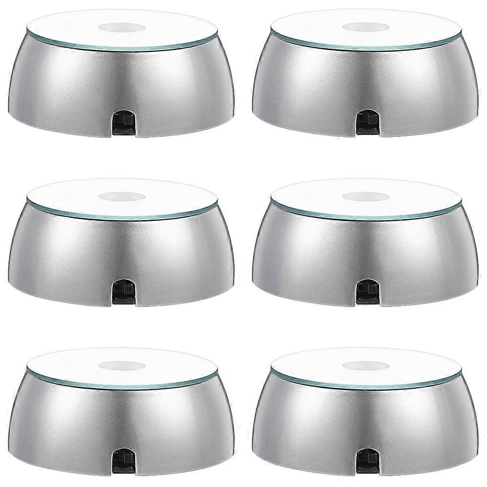 LED Light Base for Crystal Artwork Display Stand Silver 18Pcs Decoration