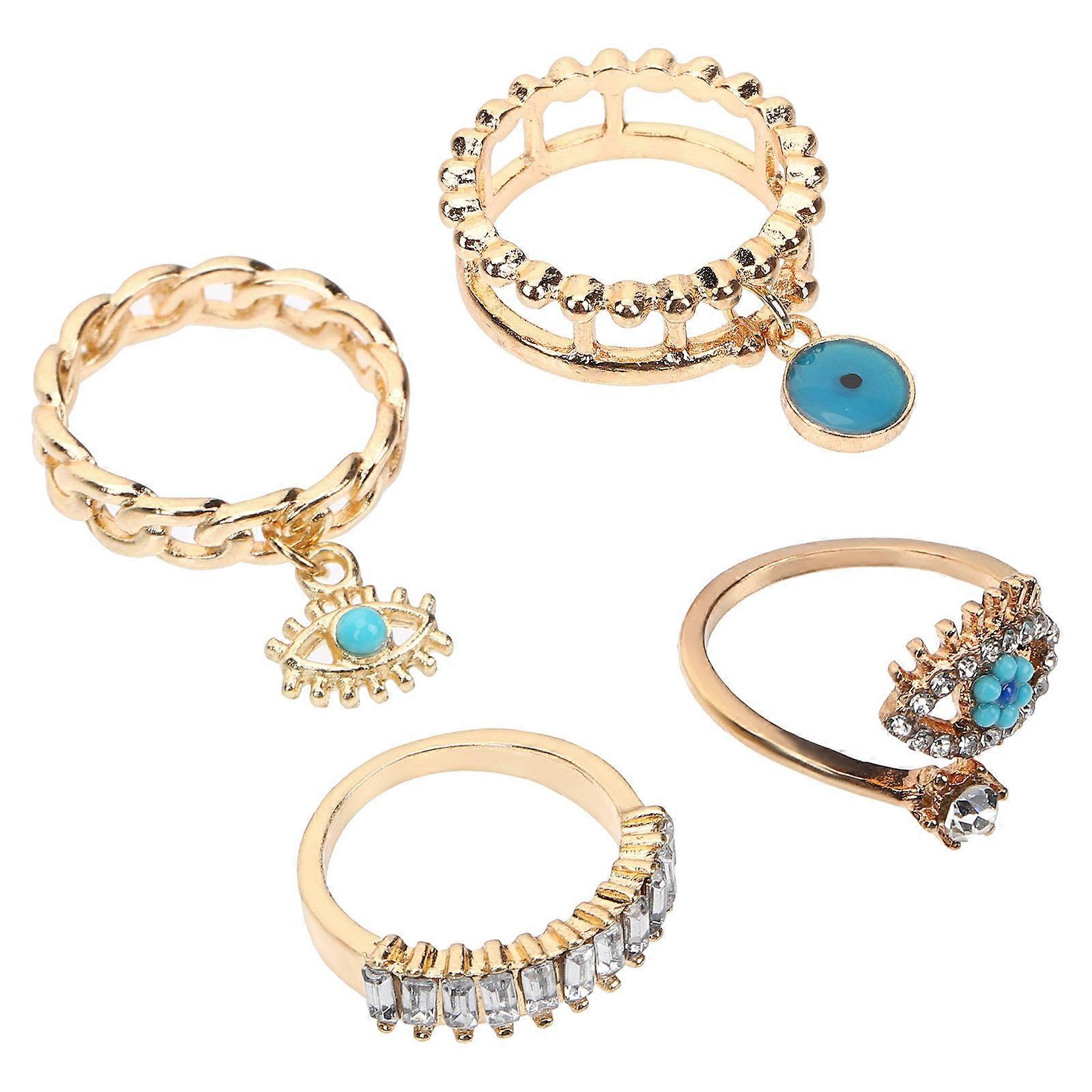 Adjustable Rings for Women Punk Ring Evil Eye Ring 20Pcs Bulk