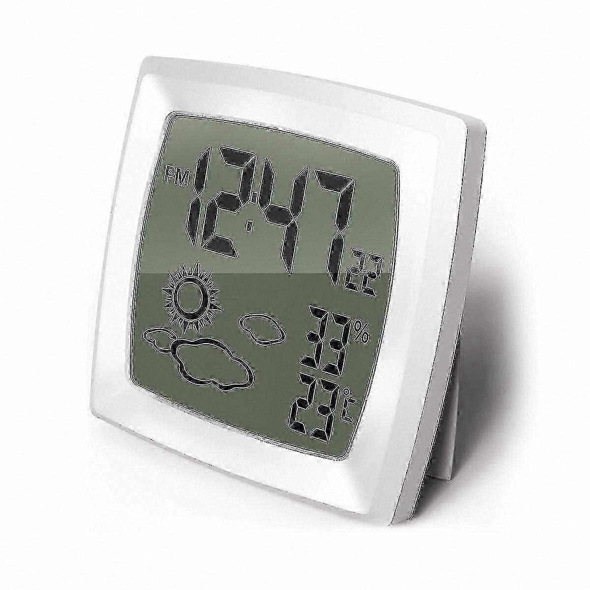Compact Digital Alarm Clock with Auto Backlight, Battery Powered, 12/24H Time Display, Temperature Feature