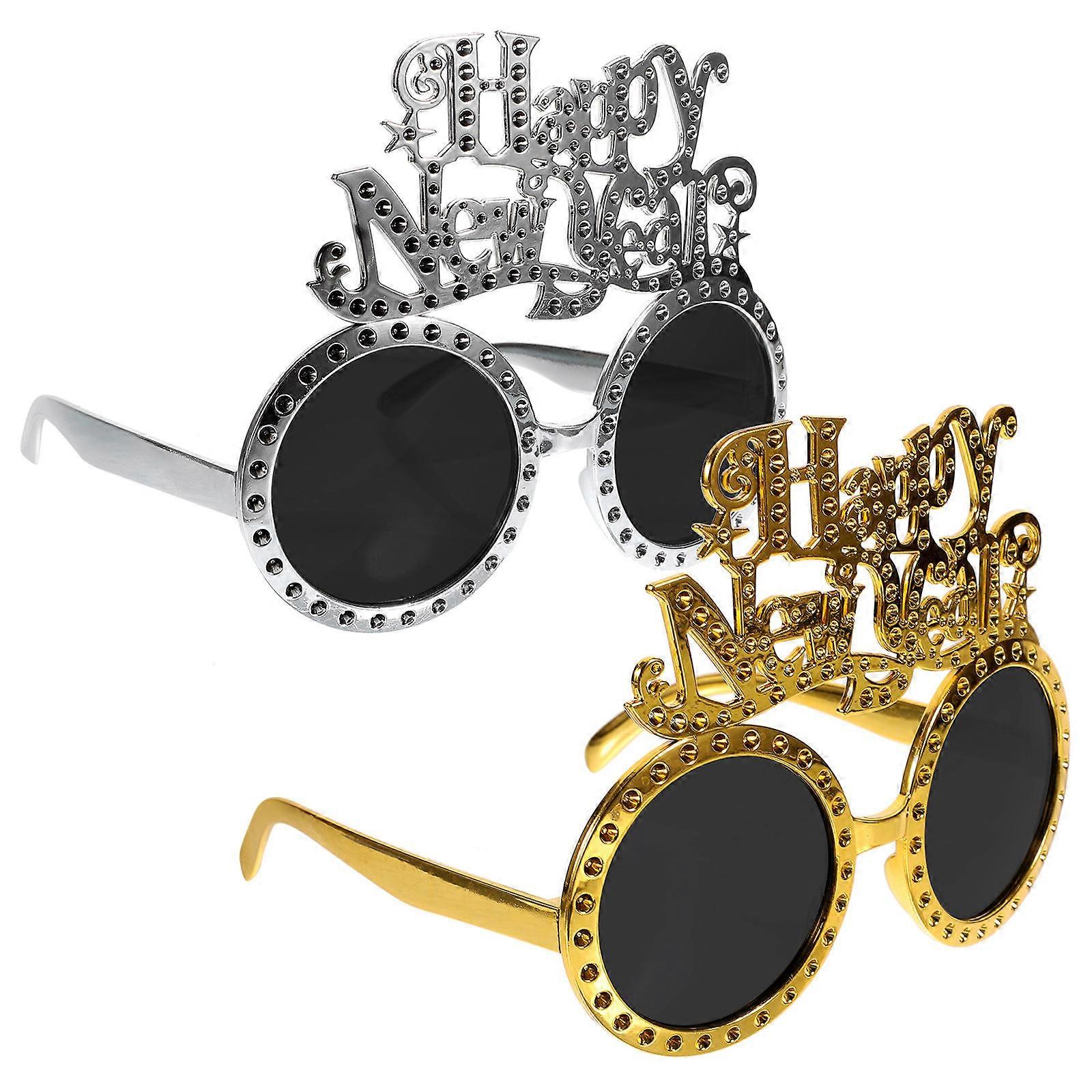 New Year Glasses Happy New Year Eyeglasses for Decoration 8Pcs